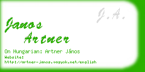 janos artner business card